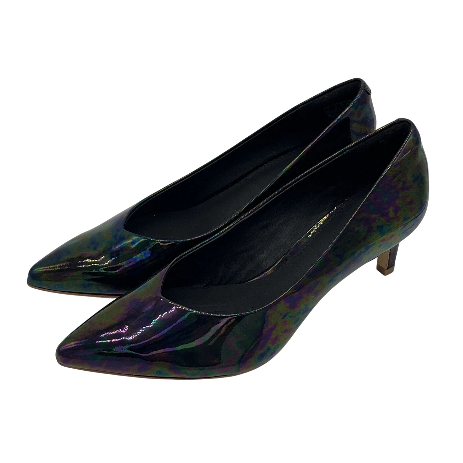 Clarks Laina55 Court2 Black Interest Iridescent Women's Size 8.5 Heels